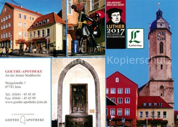 Jena Thueringen Goethe-Apotheke Stadtkirche
