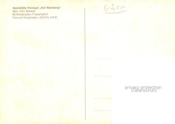 Frauenstein Wiesbaden Gaststätte Weingut Hof Nürnberg – Bild 2