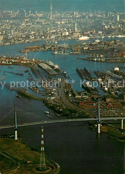 Hamburg Köhlbrandbrücke Fliegeraufnahme