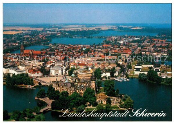 Schwerin Mecklenburg Fliegeraufnahme Altstadt Schloss Dom Th