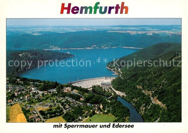 Hemfurth-Edersee Fliegeraufnahme Sperrmauer