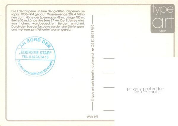 Hemfurth-Edersee Fliegeraufnahme Sperrmauer – Bild 2