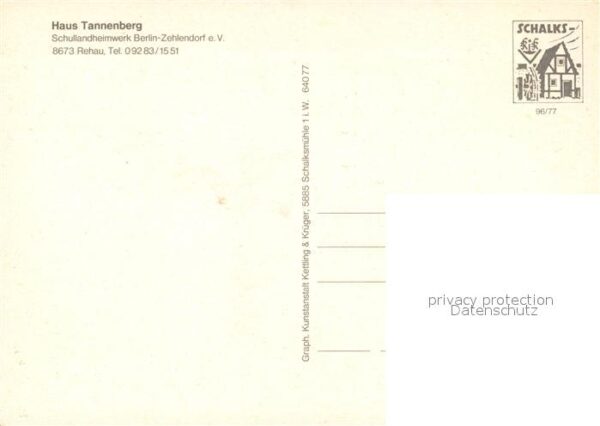 Rehau Oberfranken Haus Tannenberg Schullandheimwerk – Bild 2