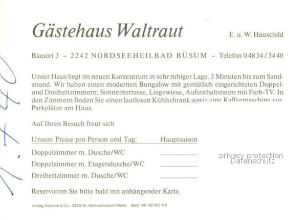 Buesum Nordseebad Gästehaus Waltraut – Bild 2