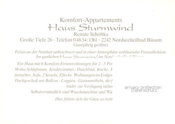 Buesum Nordseebad Komfort Appartements Haus Sturmwind – Bild 2
