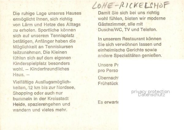 Rickelshof Lohe Gästehaus Ivonne – Bild 2
