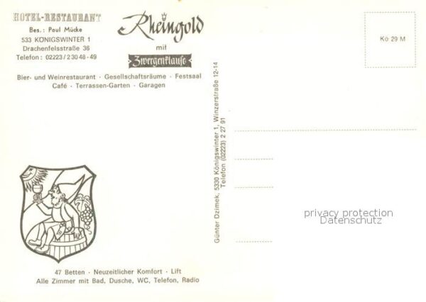 Koenigswinter Hotel Restaurant Rheingold – Bild 2