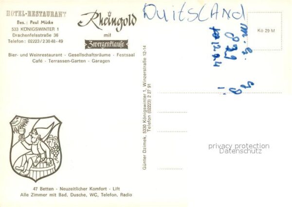 Koenigswinter Hotel Restaurant Rheingold – Bild 2