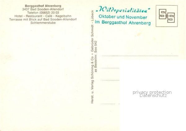 Bad Sooden-Allendorf Berggasthof Ahrenberg – Bild 2
