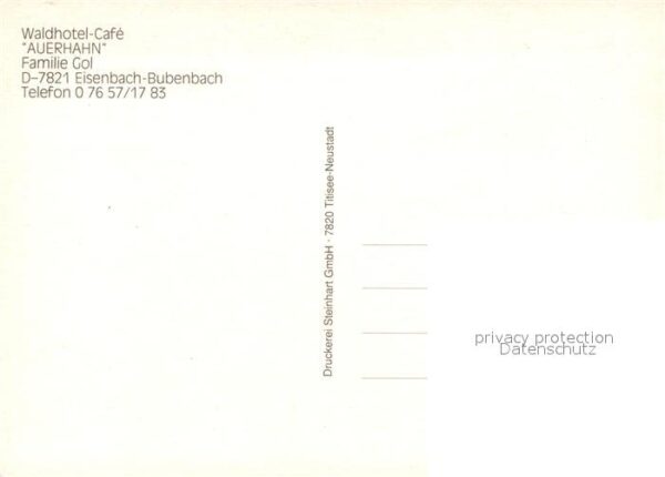 Bubenbach Waldhotel Cafe Auerhahn – Bild 2