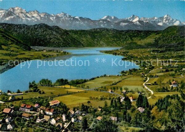 Ossiachersee Fliegeraufnahme Karawanken Julische Alp