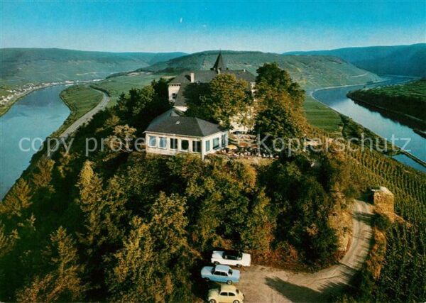 Bullay Mosel Fliegeraufnahme Bergcafe Marienburg