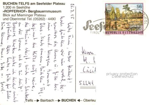Telfs Tirol Buchen Seefelder Plateau Ropferhof Berg – Bild 2