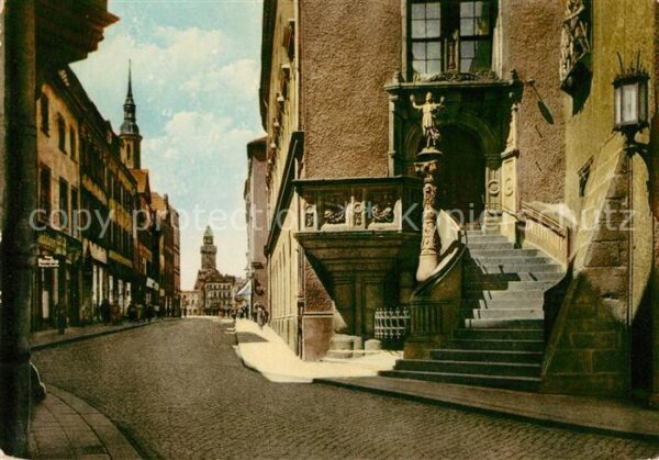 Goerlitz Sachsen Historische Rathaustreppe Brüderstraße