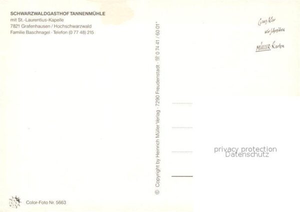 Grafenhausen Schwarzwald Schwarzwald Gasthof Tannenmühle – Bild 2