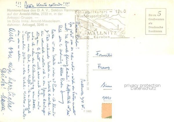Mallnitz Kaernten Hannoverhaus Arnold höhe Arnold Mausole – Bild 2
