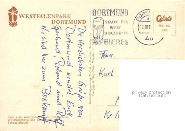 Dortmund Fliegeraufnahme Westfalenhalle Park – Bild 2