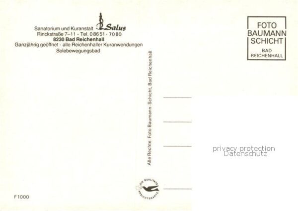 Bad Reichenhall Sanatorium Kuranstalt Salus – Bild 2