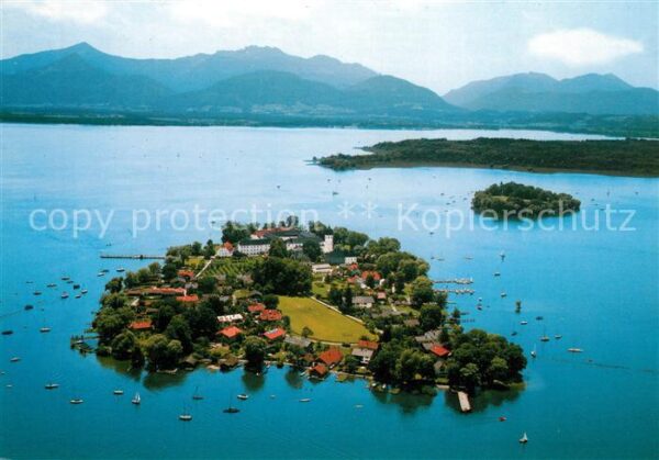 Chiemsee Fliegeraufnahme Fraueninsel Krautinsel