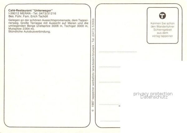Meran Merano Cafe Restaurant Unterweger – Bild 2