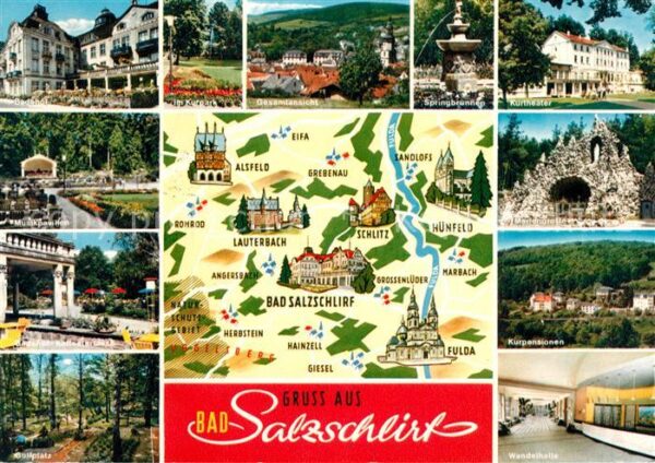 Bad Salzschlirf Kurtheater Springbrunnen Kurpensionen