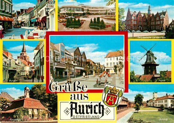 Aurich Ostfriesland Mühle Schloss Rathaus