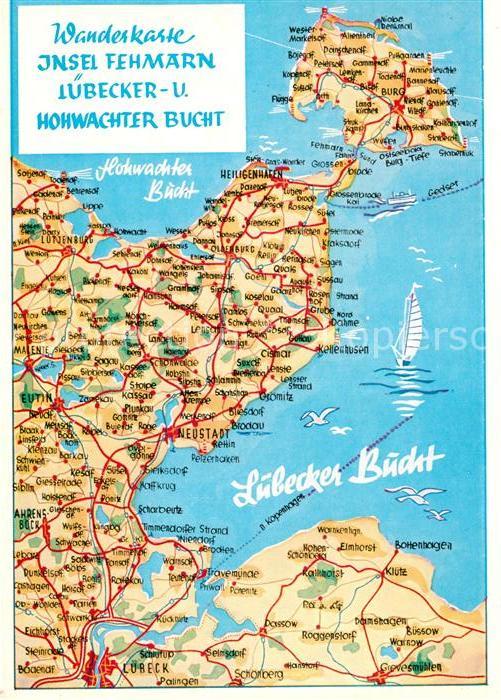 Fehmarn Wanderkarte Lübecker- Hohwachter Bucht