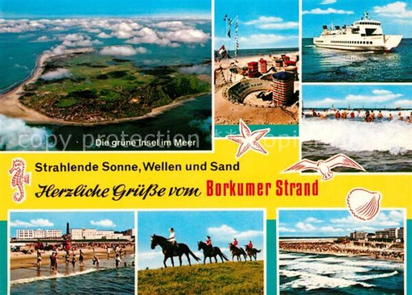 Borkum Fliegeraufnahme Fähre Pferd