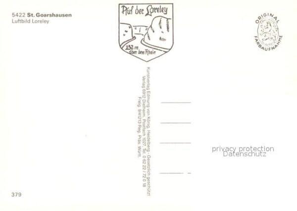 St Goarshausen Fliegeraufnahme Loreley – Bild 2