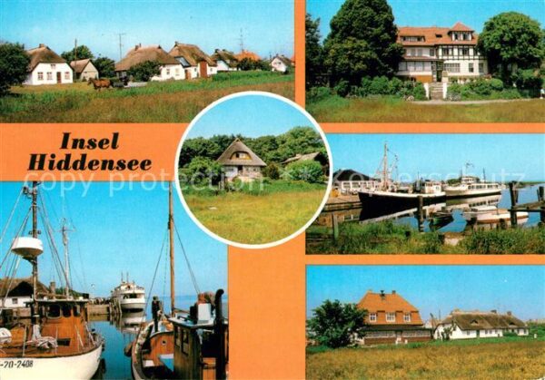 Insel Hiddensee Vitte Fischerhäuser Kloster Hafen