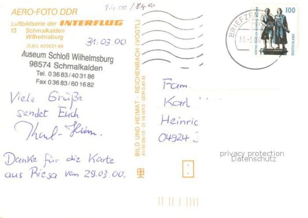 Schmalkalden Fliegeraufnahme Wilhelmsburg – Bild 2