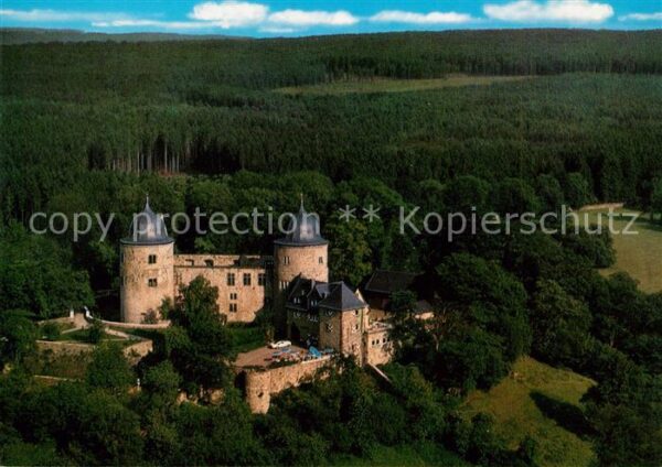 Sababurg Fliegeraufnahme Schloss