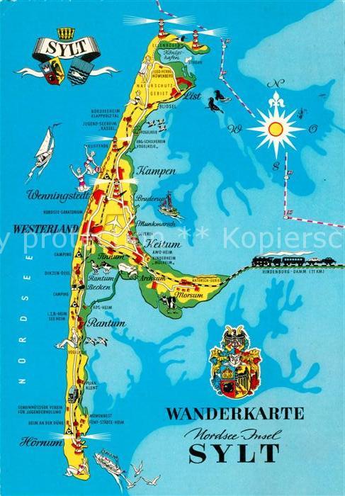 Sylt Wanderkarte Kampen Keitum Hörnum
