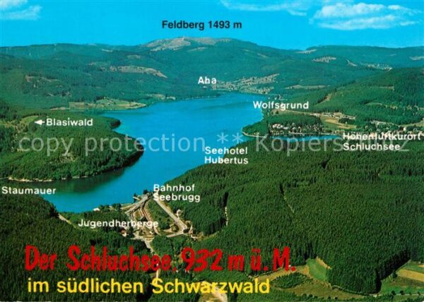 Schluchsee Fliegeraufnahme Seehotel Hubertus Bahnh