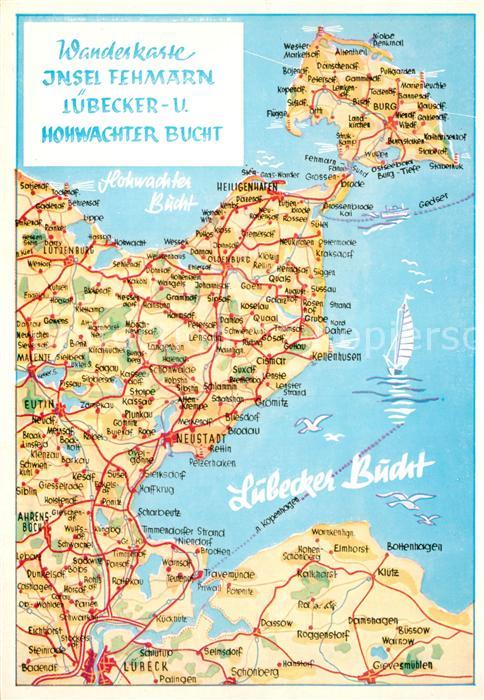 Insel Fehmarn Wanderkarte Lübecker und Hohwachter Buc