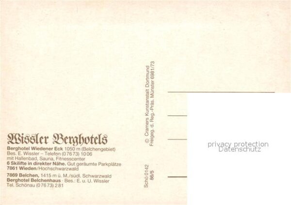 Wieden Schwarzwald Fliegeraufnahme Wissler Berghotels – Bild 2