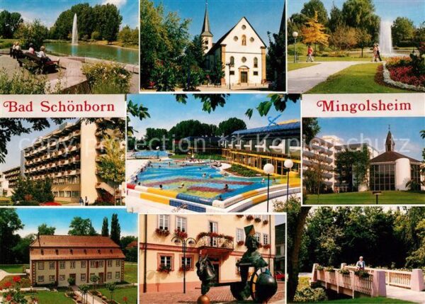 Mingolsheim Kirche Park Denkmal Schwimmbad Kursanat