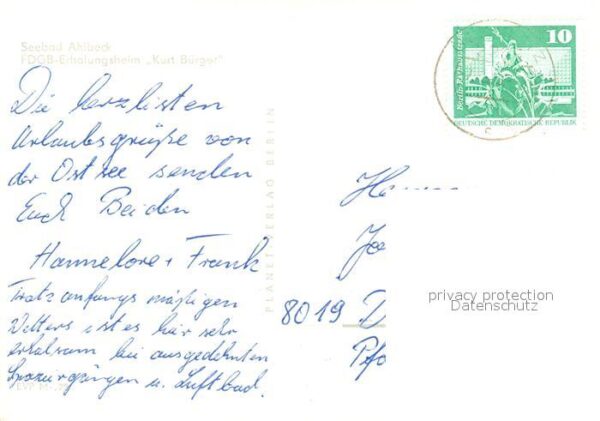 Ahlbeck Ostseebad FDGB Erholungsheim Kurt Bürger – Bild 2