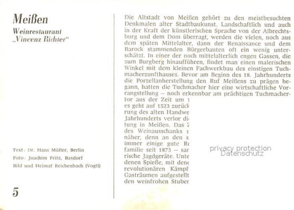 Meissen Elbe Sachsen Weinrestaurant Vincenz Richter – Bild 2