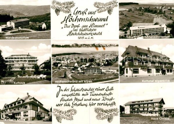 Hoechenschwand Waldsanatorium Kurhaus Kurheim Krone Ku