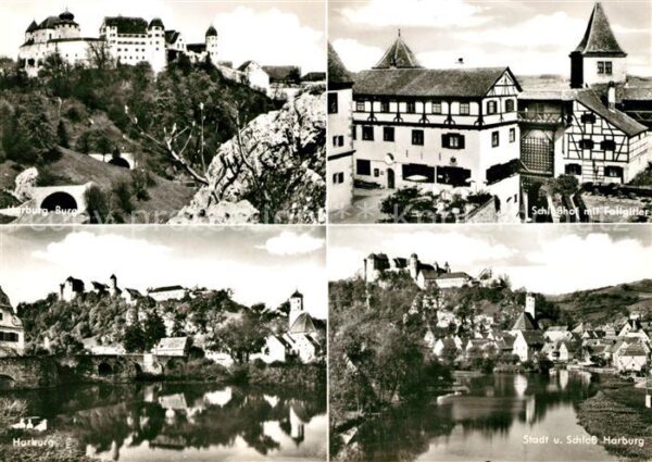 Harburg Schwaben Burg Schlosshof Fallgitter Schloss Stad
