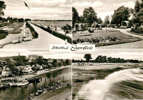 Eckernfoerde Strand Promenade Hafen