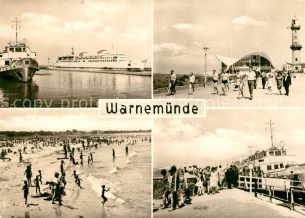 Warnemuende Ostseebad Strand Leuchtturm Hafen