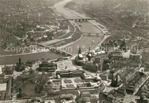 Dresden Fliegeraufnahme Altstadt und Neustadt E