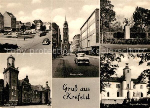 Krefeld Rheinstrasse Husarendenkmla Jugendherbe