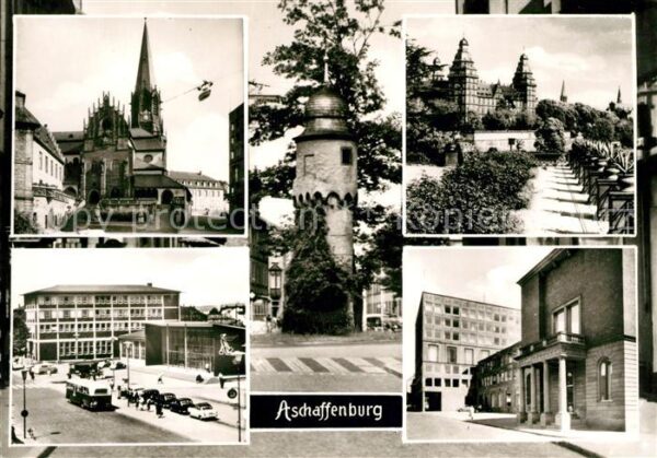 Aschaffenburg Main Stiftskirche Schloß Bahnhof Rathaus