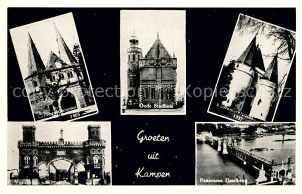 Kampen Niederlande Oude Stadhuis Panorama Ijsselbrug