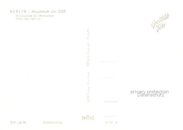 Berlin Uraniasäule Weltzeituhr Haus des Lehrer – Bild 2