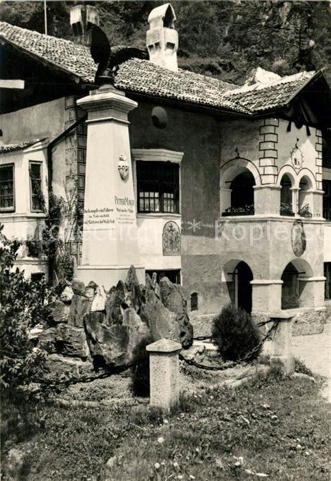 Brixen Suedtirol Gasthaus an der Mahr Denkmal Peter Mayr