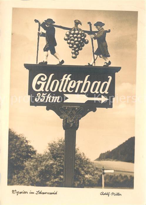 Schwarzwald Hinweisschild Glotterbad